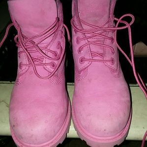Pink Timberland boots